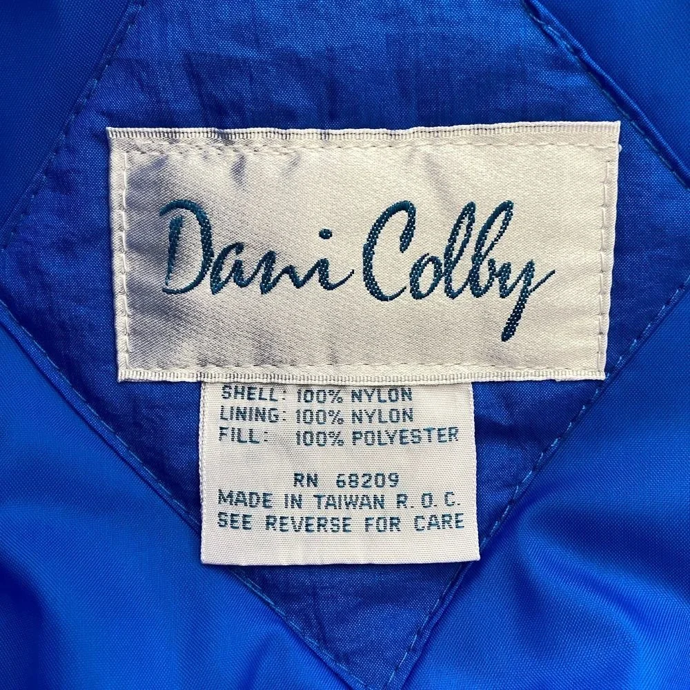 Dani Colby Women's Vintage 80's Ski‎ Jacket Blue Geometric  Sz 8/10